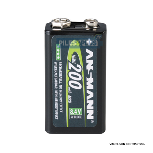 Pile rechargeable 9V NIMH - accu 9V HR622 200mAh Ansmann