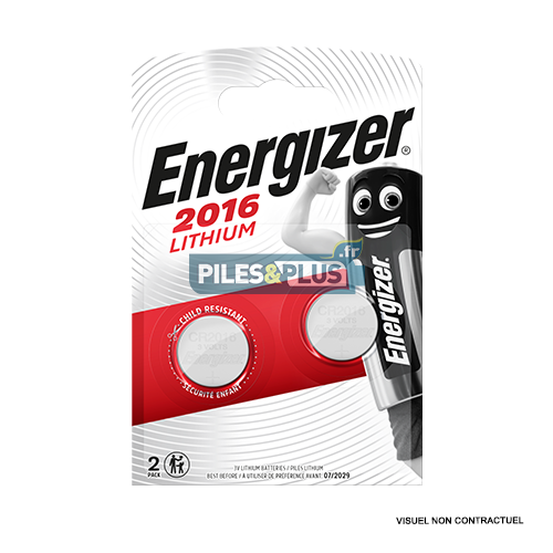 Pile Bouton CR2016 - Lithium 3V Energizer - par 2