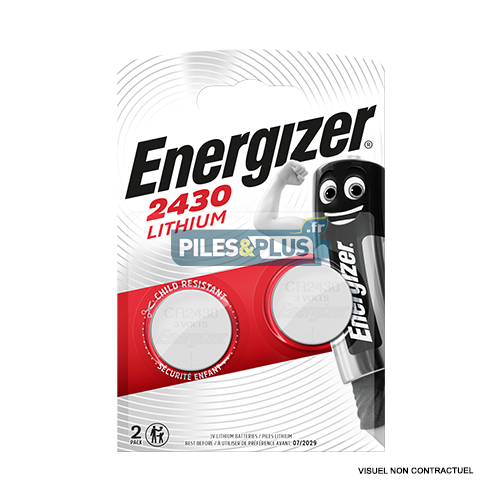 Pile Bouton CR2430 - Lithium 3V Energizer - Par 2