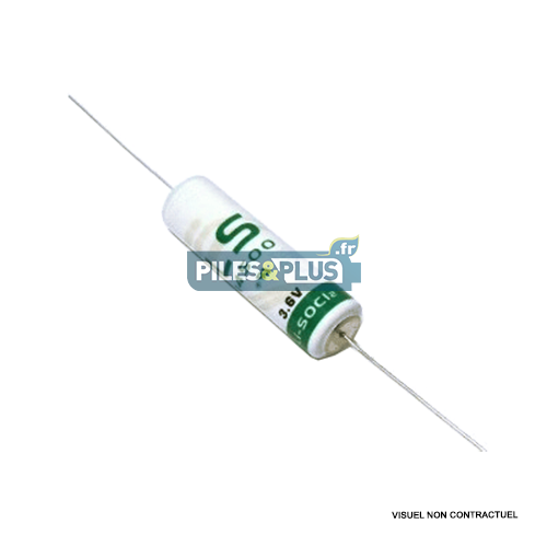 Pile SAFT LS14500 LSH6 3,6V - lithium-industriel- Fil coaxial