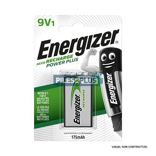 Pile rechargeable 9V NIMH - HR622 175mAh Energize