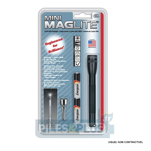 Lampe Maglite super mini AAA noire + 2 AAA
