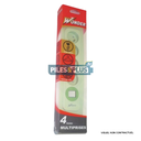 Bloc Multiprises 4 prises secteur + interrupteur - VERT