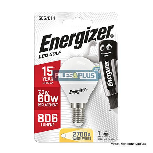 Ampoule LED Sphérique E14 806lm 7.3W/60W Energizer BL1