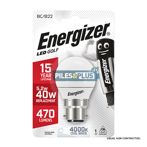Ampoule LED Sphérique B22 470lm 5.2W/40W Energizer BL1