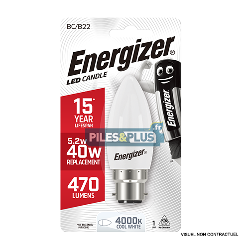 Ampoule LED Flamme B22 470lm 5.2W/40W Energizer BL1