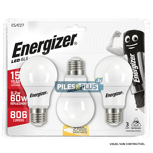 Ampoule LED Standard E27 806lm 8.2W/60W Energizer BL3