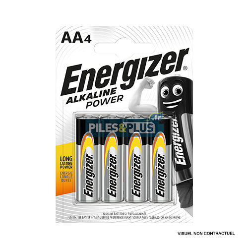 [EN636029] Piles AA LR6 Alcalines Power Energizer - par 4