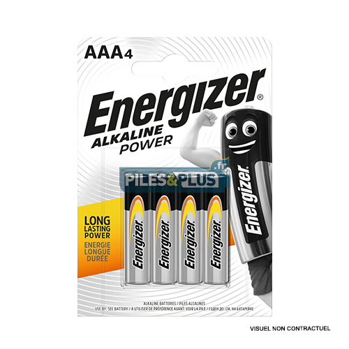 [EN636028] Piles AAA LR03 Alcalines Power Energizer - par 4