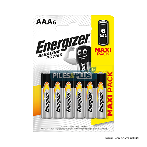 [EN328822] Piles AAA LR03 Alcalines Power Energizer - par 6