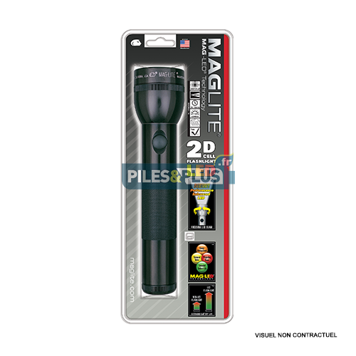 [MGST2D016] Lampe torche Maglite LED 2D noire - ML2 - 25,4cm - LED 3W