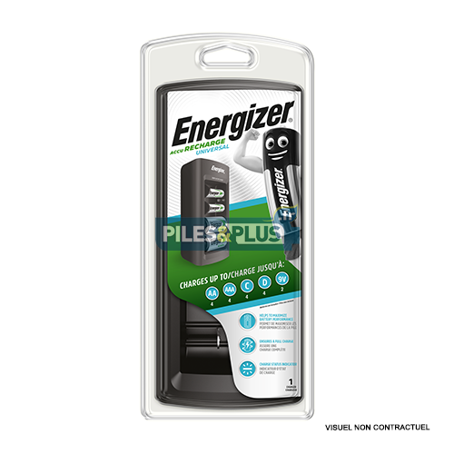 [EN629875] Chargeur de piles universel Energizer pour accus AA AAA C D 9V