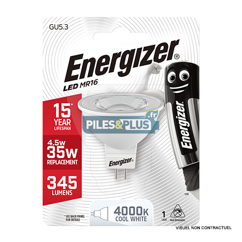 [PO18491] Ampoule LED Spot MR16 345lm 4.5W/35W Energizer BL1