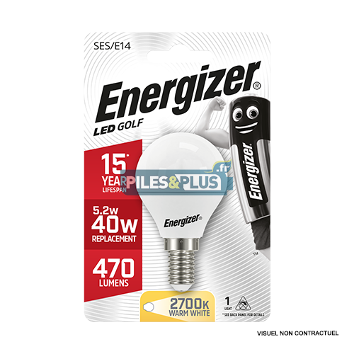 [PO8697] Ampoule LED Sphérique E14 470lm 5.2W/40W Energizer BL1