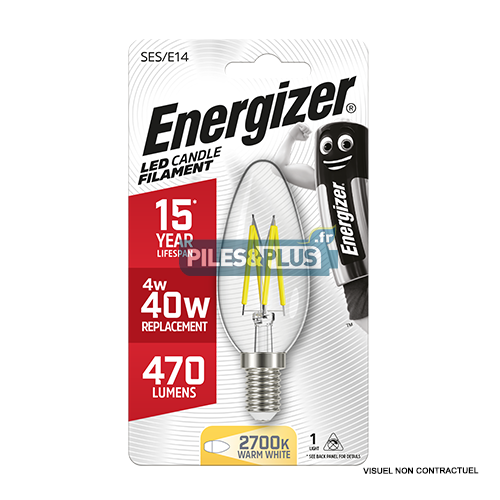 [PO9030] Ampoule LED Flamme Filament E14 470lm 4W/40W Energizer BL1