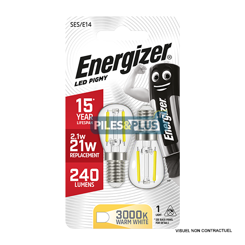 [PO13562] Ampoule LED Pygmée E14 240lm 2.1W/21W Energizer BL2